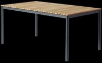 Cinas Gartentisch MOOD 167,5 x 100 cm, Aluminium Anthrazit / Teak