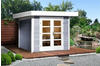 weka Gartenhaus "Designhaus 126 Plus " grau-weiß Fußboden im Gartenhaus