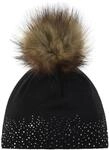 M&uuml;tze Neila Lux Crystal Bommelm&uuml;tze Damen Winterm&uuml;tze Fleece Pompon warm Merino