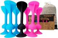 TOSSIT Saugnapf-Dartspiel Silikon, Starter Pack, Rosa Blau