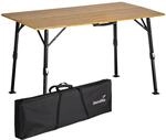 Campingtisch Tobro - Klapptisch mit Bambus Tischplatte - 120x70x70cm
