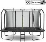 Trampolin rechteckig Jump Pro Quadro 366x244 cm mit Sicherheitsnetz, Leiter