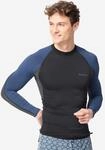UV-Shirt Herren langarm 500 schwarz/blau