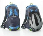 FISCHER Fahrrad- Rucksack mit Helmnetz blau