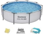 &Uuml;BERSCHRIFT Pool Schwimmen Gartenpool 4-in-1 - Grau