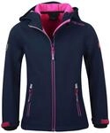M&auml;dchen Softshelljacke Trollfjord Wasserabweisend Marineblau / Magenta
