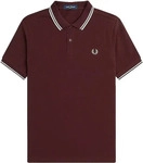 Fred Perry Twin Tipped Poloshirt in Burgunderrot Rot Herren