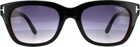 Tom Ford Square Mens Black & Brown Smoke Grey Gradient Sonnenbrillen Schwarz Herren