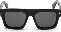 Tom Ford Square Mens Shiny Black Smoke Grey Sonnenbrille Schwarz Herren