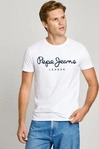Pepe Jeans Wei&szlig;es Baumwoll-Herren-T-Shirt Wei&szlig;