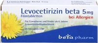 PZN-DE 16006223, betapharm Arzneimittel LEVOCETIRIZIN beta 5 mg Filmtabletten 20 St,