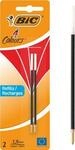 BIC 4 Colours Original Nachf&uuml;llminen, mittlere Spitze, Rot, 2er Pack