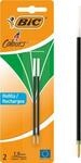 BIC 4 Colours Original Nachf&uuml;llminen, mittlere Spitze, Gr&uuml;n, 2er Pack