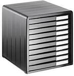 Schubladenbox Rotho TIMELESS, 10 geschlossene Sch&uuml;be im Format A4, stapelbar, L 345