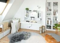 Wandschreibtisch, ideal f&uuml;r das Home Office, ausklappbare Tischplatte, umfangreiche