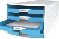 Schubladenbox HAN Impuls 2.0, 4 Schubladen, Format A4, stapelbar, offen,