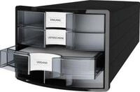 Schubladenbox HAN Impuls 2.0, 4 Schubladen, Format A4, stapelbar, geschlossen,