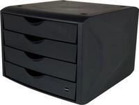 Schubladenbox Helit The Green Chameleon, 4 Sch&uuml;be mit Auszugssperre, Format A4,