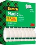 Sparset Klebeband Scotch&reg; Magic&trade; Tape, 24 Rollen, L 33 m x B 19 mm, &Oslash; 26 mm