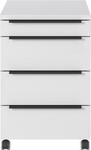 Rollcontainer, 4 Schubladen inkl. Utensilienfach, B 420 x T 600 x H 630 mm, lichtgrau