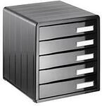 Schubladenbox Rotho TIMELESS, 5 geschlossene Sch&uuml;be im Format A4, stapelbar, L 345 x