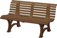 Parkbank, 3-Sitzer, L 1500 mm, braun