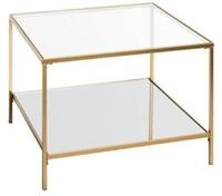 HAKU Beistelltisch, quadratisch, Stahlrohr/Glas, Sicherheitsklarglas oben,