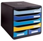 Schubladenbox Exacompta BEE BLUE Big Box Maxi, 4 Sch&uuml;be f&uuml;r Format A4/A4+ & 2