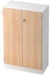 Aktenschrank 3 OH, B 800 x T 420 x H 1270mm, abschlie&szlig;bar, wei&szlig;/eiche