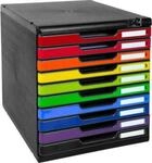 Schubladenbox MODULO, Format A4+, 10 abschlie&szlig;bare Sch&uuml;be, geschlossen, Griffmulde