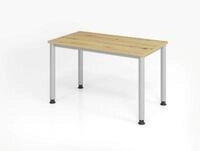 Home Office Tisch, Rechteck, 4-Fu&szlig; Rundrohr, B 1200 x T 672 x H 685-810 mm,