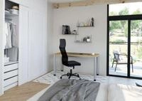 Home Office Tisch, Rechteck, 4-Fu&szlig; Rundrohr, B 1400 x T 672 x H 685-810 mm,