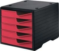 Schubladenbox styro&reg; styroswing, 5 Sch&uuml;be, Auszugsperre & Griffmulde, stapelbar, B
