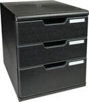 Exacompta MODULO A4 Schubladenbox Schwarz, 3 Schubladen geschlossen A4/A4+,