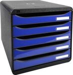 Exacompta Big Box Plus Iderama K&ouml;nigsblau glossy, 5 offene Schubladen A4/A4+/24x32,