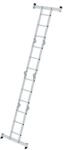 Munk Sprossen-Vielzweckleiter, Aluminium, Rechteckrohr-Holme, 4-fach geb&ouml;rdelte