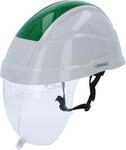 Arbeits-Schutzhelm mit Gesichtsschutz, gr&uuml;n