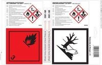 Haftetiketten f&uuml;r Kanister mit Ottokraftstoff & Dieselkraftstoff,...
