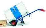 Rollcart Transportsysteme Fasskarre mit 2 St&uuml;tzr&auml;dern, Vollgummir&auml;der, f&uuml;r 200 l