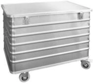 Transportwagen aus Aluminium, mit Deckel und Zylinderschloss, 656 l