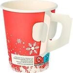 Trinkbecher Papstar "Winter Time", mit Henkel, Pappe, 200 ml, &Oslash; 8 x H 9,3 cm,