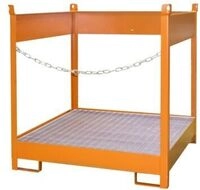 Fass-Stapelpalette Bauer FSP-4, seitlich offen, f&uuml;r 4 x 200 l Fass, orange...