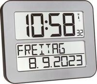 Funkuhr Time Line MAX, silber/schwarz