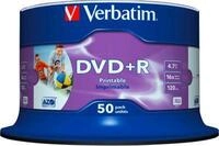 Verbatim DVD+R AZO Wide Inkjet Printable, Kapazit&auml;t 4,7 GB, 50er-Spindel