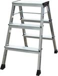 Rolly Doppel-Klapptritt, 2 x 3 Stufen, alufarben