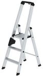 Munk Stufen-Stehleiter, Aluminium, einseitig begehbar, geriffelte Stufen, bis 150 kg,