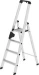 Munk Stufen-Stehleiter, Aluminium, einseitig begehbar, geriffelte Stufen, bis 150 kg,
