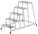 Munk Arbeitspodest, Aluminium, verschwei&szlig;te Rohrkonstruktion, Warzenblechstufen,