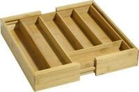 variabler Besteckkasten aus Bambusholz, ausziehbar von 285 bis 400 mm, 5/7 F&auml;cher,