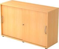 Schiebet&uuml;renschrank TARA, 2 Ordnerh&ouml;hen, B 1200 x T 400 x H 748 mm, abschlie&szlig;- &